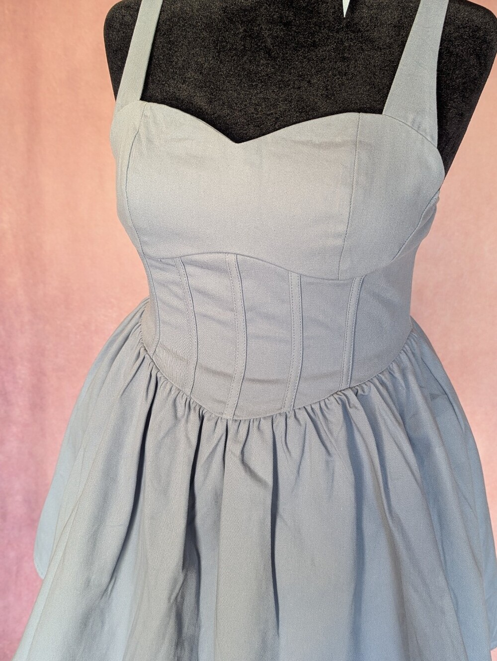 SHEIN Chic Blue Sleeveless Fit and Flare Dress - Picture 4 of 6